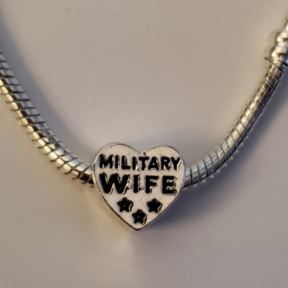 Military Wife / American Flag Charm NWOT